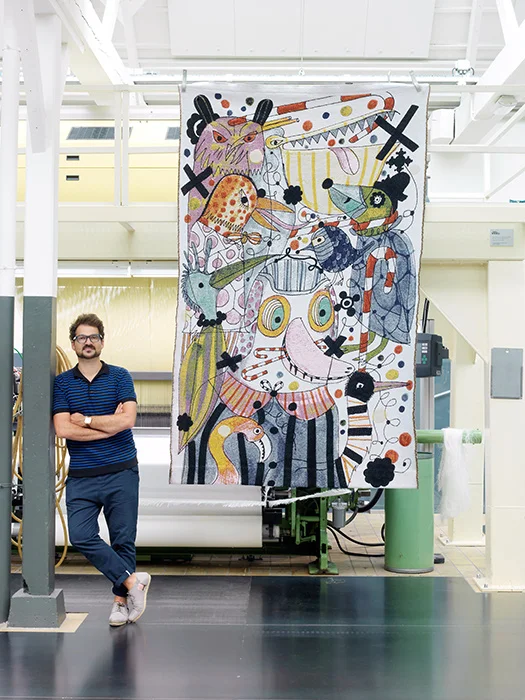 Imagen 1, tapiz colección Fauna, del diseñador Jaime Hayon Imagen 1, tapiz colección Fauna, del diseñador Jaime Hayon