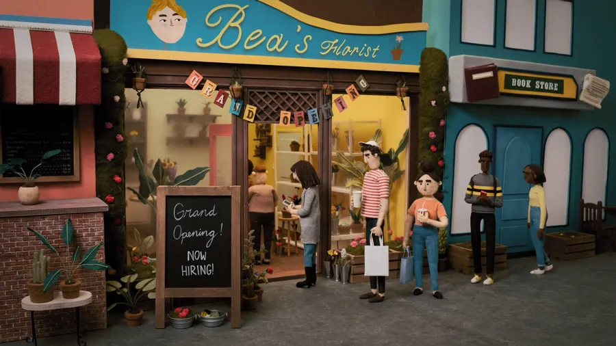 Diseño y creatividad de la artista Siqi Song para la serie de mailchimp All in a day's world
