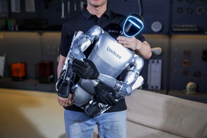 Transporte del robot humanoide Unitree G1 STD. Transporte del robot humanoide Unitree G1 STD.