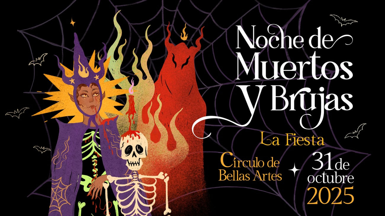 Cartel fiesta Halloween 2025 Círculo Bellas Artes ilustradora Ana Chávez