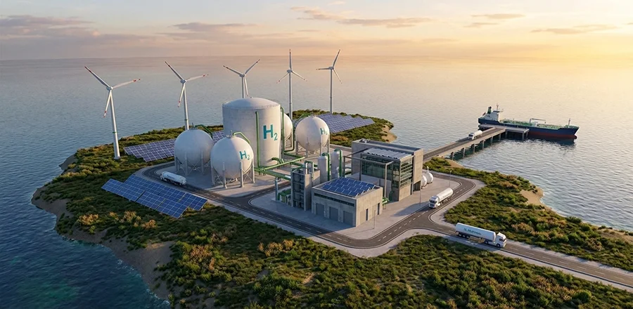 Planta de producción de energía renovable de hidrógeno