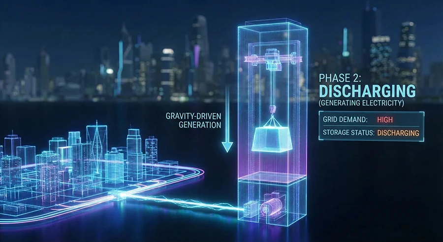 Infografía 2, fase de descarga: Generando electricidad. Infografía 2, fase de descarga: Generando electricidad.