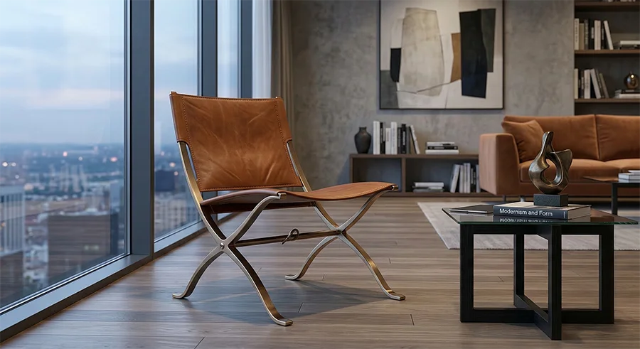 Silla curul en un proyecto de decoración moderno