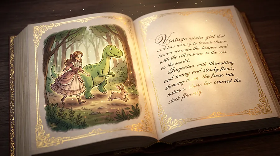 Interfaz interactiva del Manual Ilustrado para Jovencitas mostrando un cuento de hadas adaptativo con IA